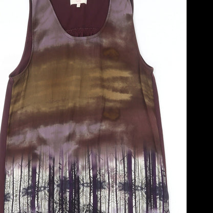 NEXT Womens Multicoloured Geometric Polyester Tank Dress Size 10 Round Neck Pullover - Trees, Snake Skin, Gradient