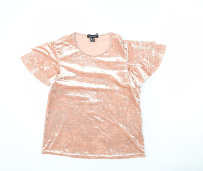 Womens UK Size 10 New Look Pink Basic T-Shirt