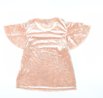 Womens UK Size 10 New Look Pink Basic T-Shirt