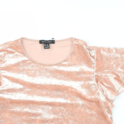 Womens UK Size 10 New Look Pink Basic T-Shirt