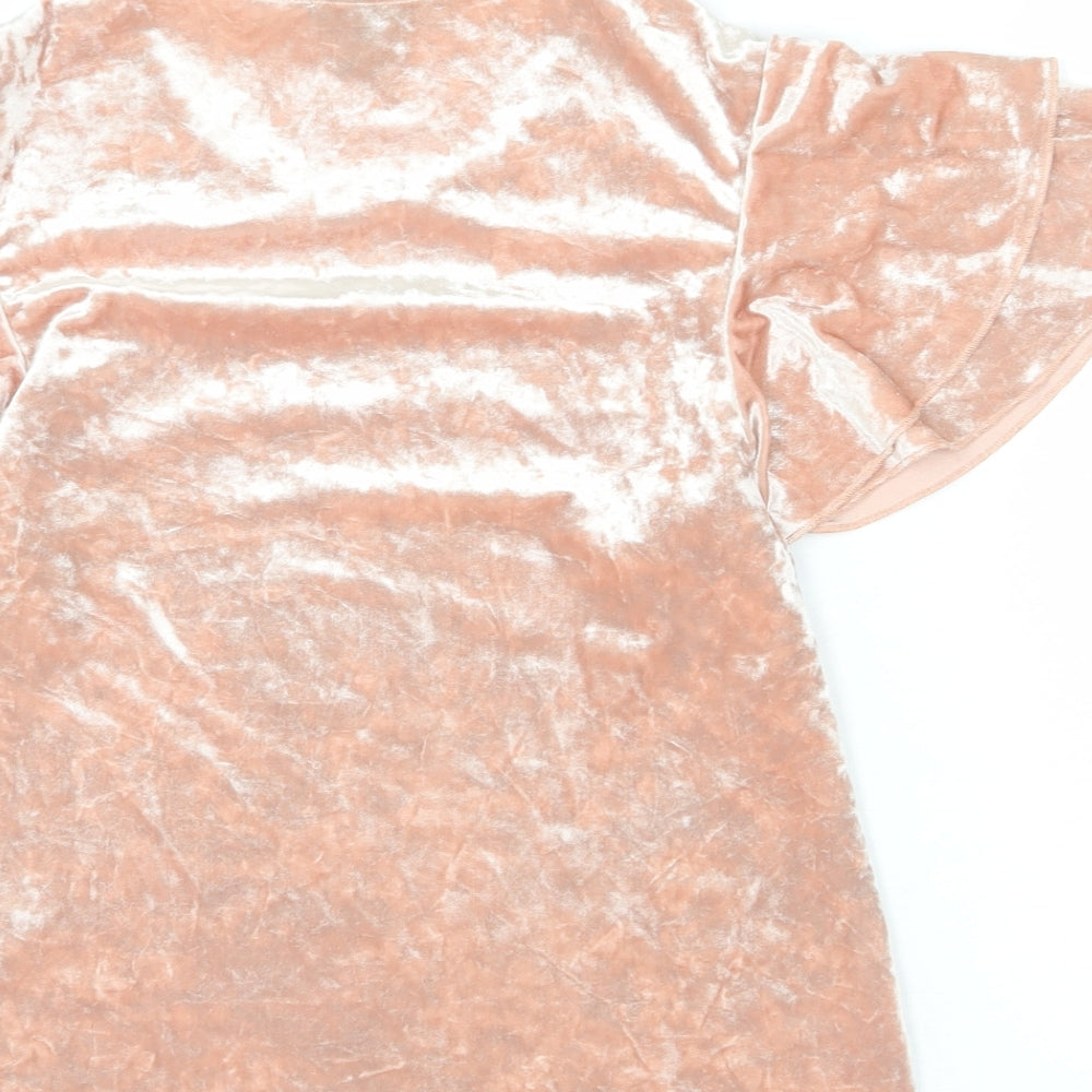 Womens UK Size 10 New Look Pink Basic T-Shirt