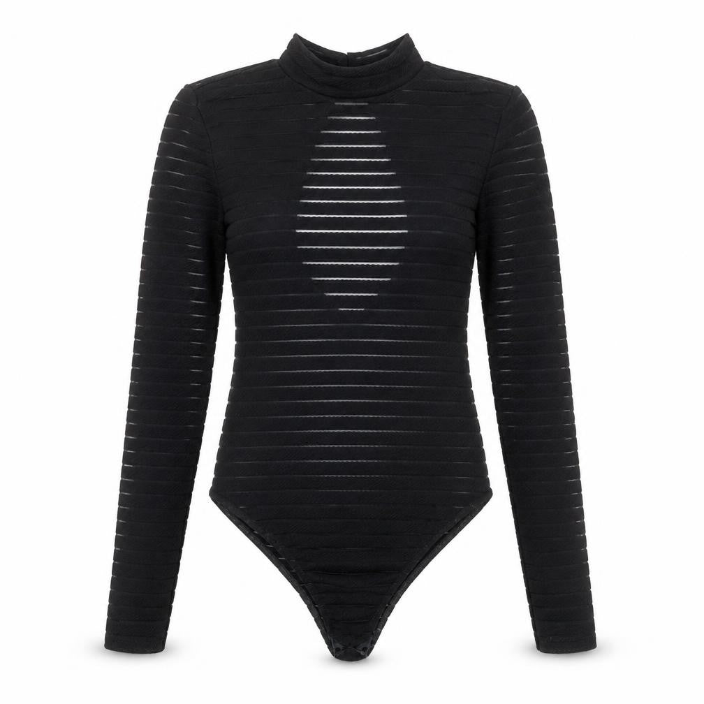 Womens UK Size 6 I SAW IT FIRST One-Piece Black Bodysuit