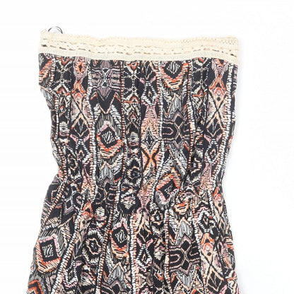 New Look Womens Multicoloured Geometric Vinyl Romper One-Piece Size 8 L3 in Pullover - Lace Trim