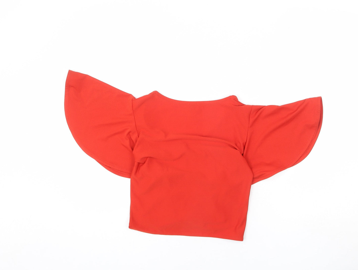 Womens UK Size 10 River Island Red Cropped T-Shirt