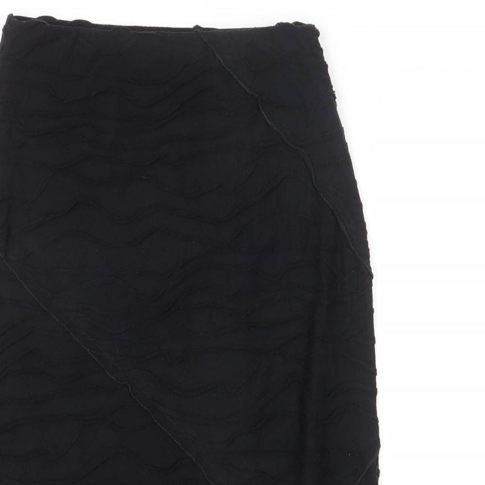 Per Una Womens Black Acrylic A-Line Skirt Size 10 - Frills