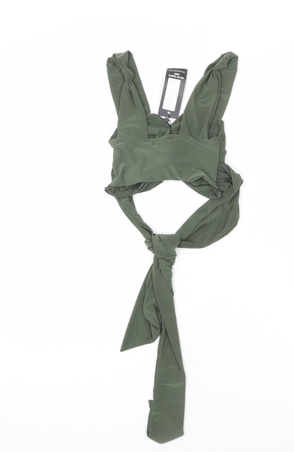 Womens UK Size 6 I SAW IT FIRST Green Cropped T-Shirt