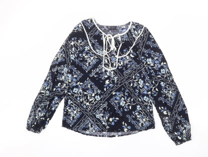 Womens UK Size 10 Marks and Spencer Blue Basic Blouse