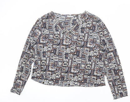 Berkertex Womens Multicoloured Geometric Polyester Basic Blouse Size 20 V-Neck