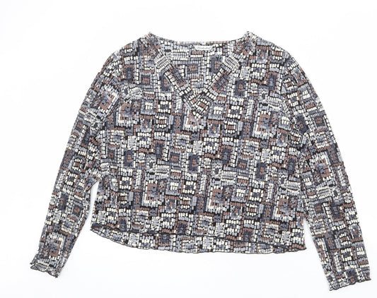 Berkertex Womens Multicoloured Geometric Polyester Basic Blouse Size 20 V-Neck