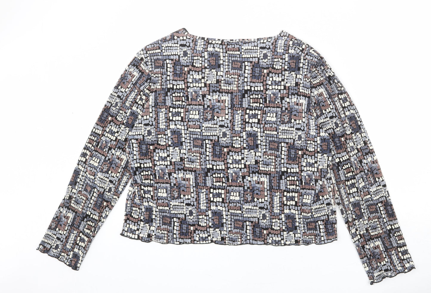 Berkertex Womens Multicoloured Geometric Polyester Basic Blouse Size 20 V-Neck