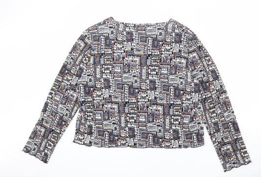 Berkertex Womens Multicoloured Geometric Polyester Basic Blouse Size 20 V-Neck