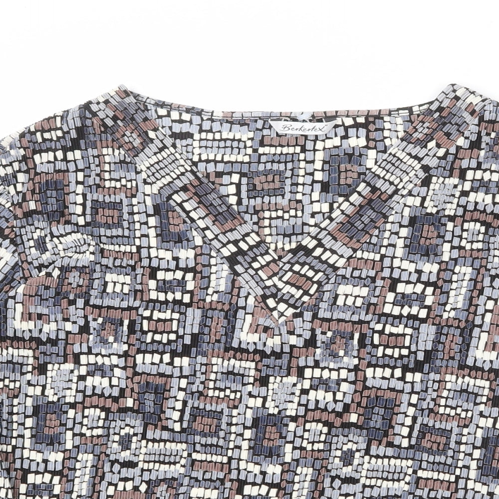 Berkertex Womens Multicoloured Geometric Polyester Basic Blouse Size 20 V-Neck