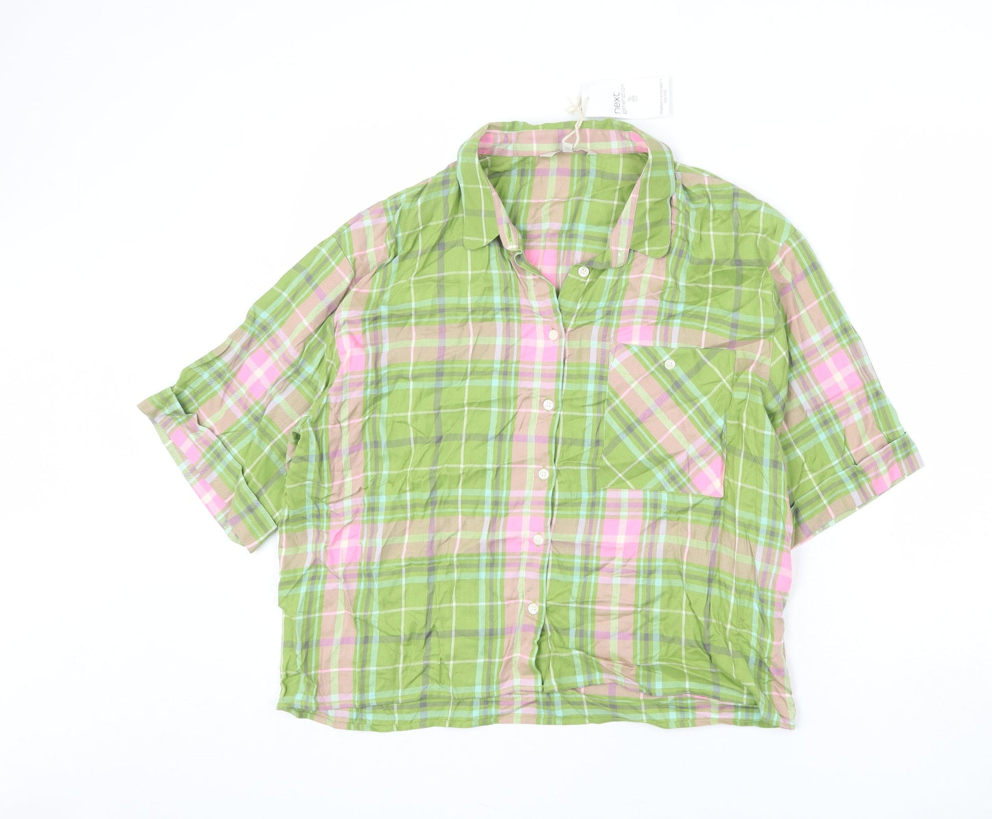 Womens UK Size 14 NEXT Multicoloured Basic Button-Up