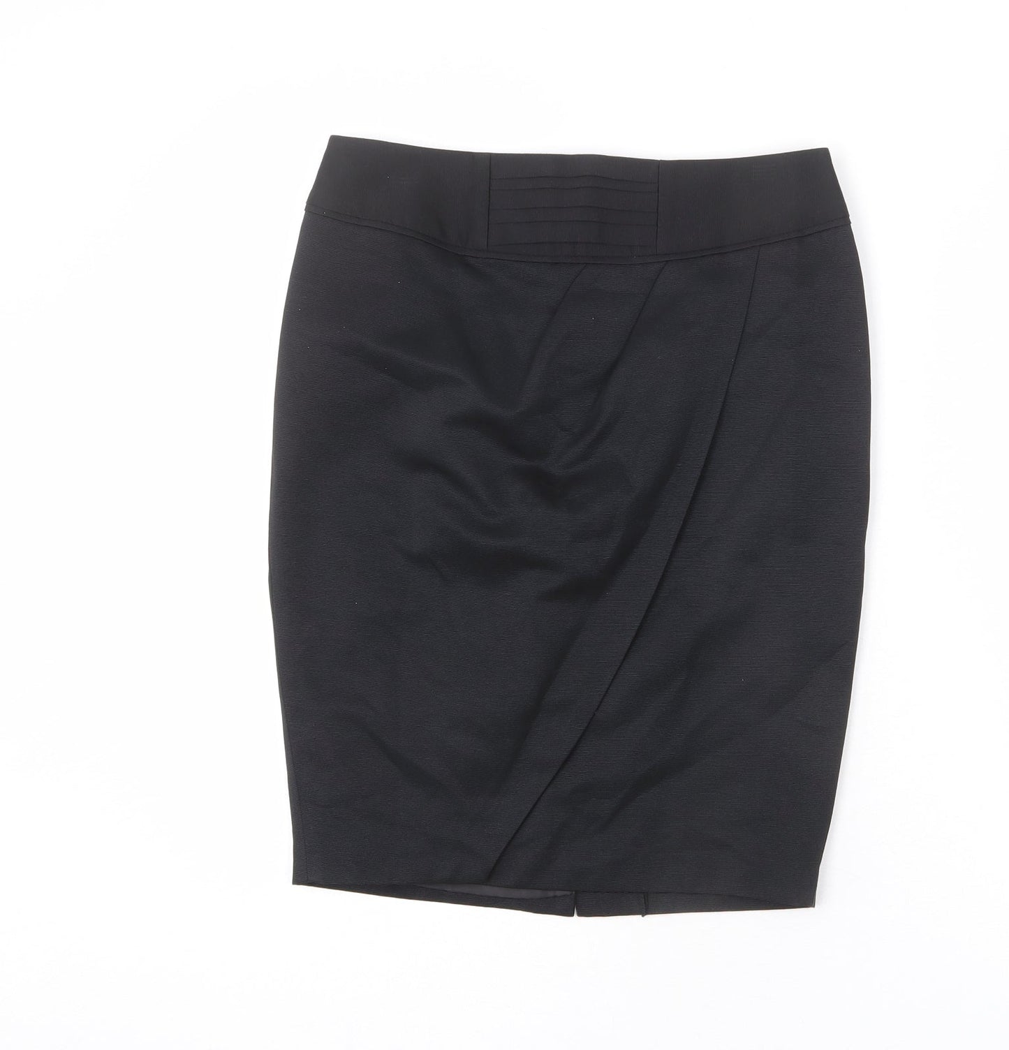 NEXT Womens Black Cotton Straight & Pencil Skirt Size 8 Zip