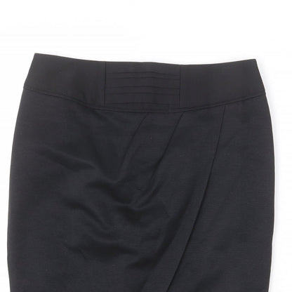 NEXT Womens Black Cotton Straight & Pencil Skirt Size 8 Zip