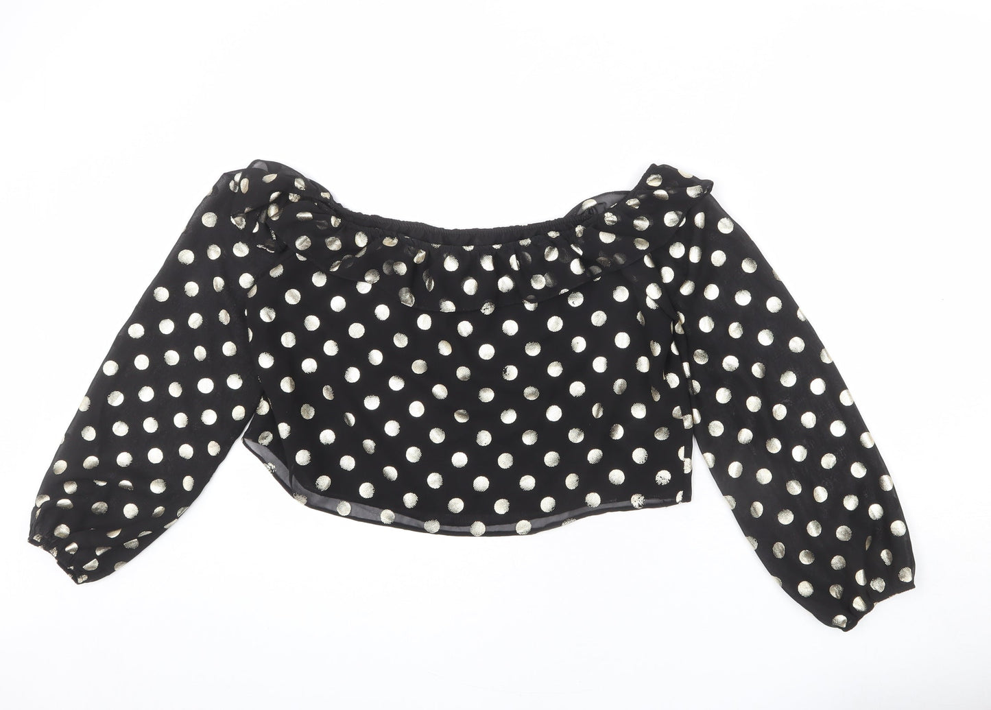 Womens UK Size 12 NEXT Black Cropped Blouse