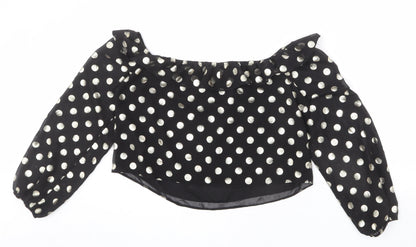 Womens UK Size 12 NEXT Black Cropped Blouse