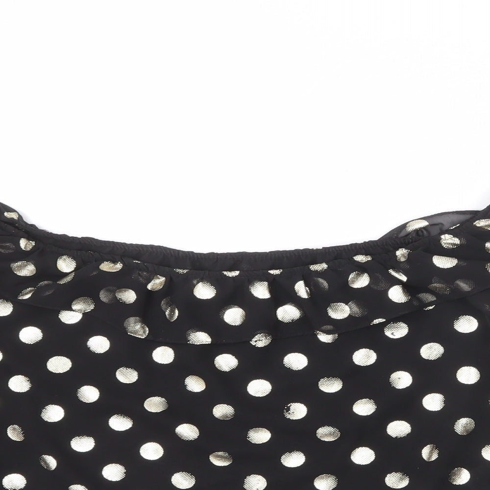 Womens UK Size 12 NEXT Black Cropped Blouse