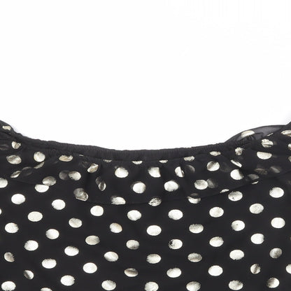 Womens UK Size 12 NEXT Black Cropped Blouse
