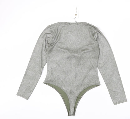 I SAW IT FIRST Womens Green Polyester Bodysuit One-Piece Size 14 Snap - Sparkle