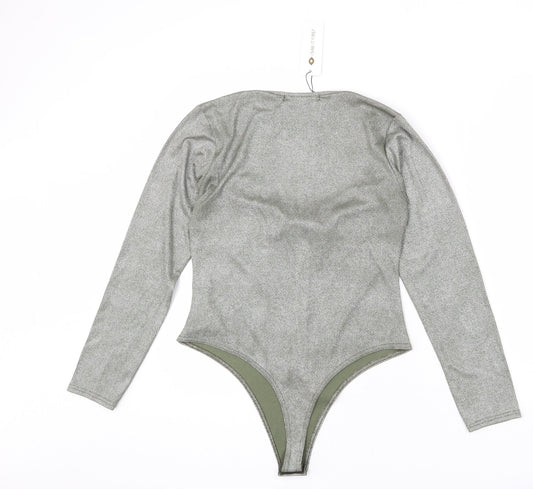 I SAW IT FIRST Womens Green Polyester Bodysuit One-Piece Size 14 Snap - Sparkle