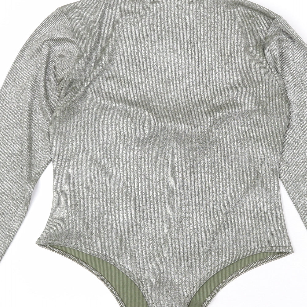 I SAW IT FIRST Womens Green Polyester Bodysuit One-Piece Size 14 Snap - Sparkle