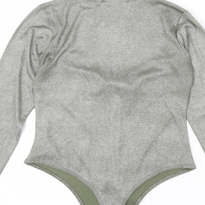 I SAW IT FIRST Womens Green Polyester Bodysuit One-Piece Size 14 Snap - Sparkle