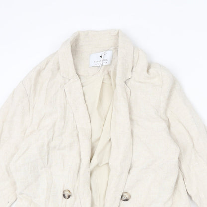 Stradivarius Womens Beige Jacket Blazer Size L
