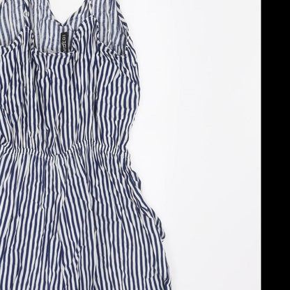 Divided by H&M Womens Blue Striped Viscose Romper One-Piece Size 10 Pullover