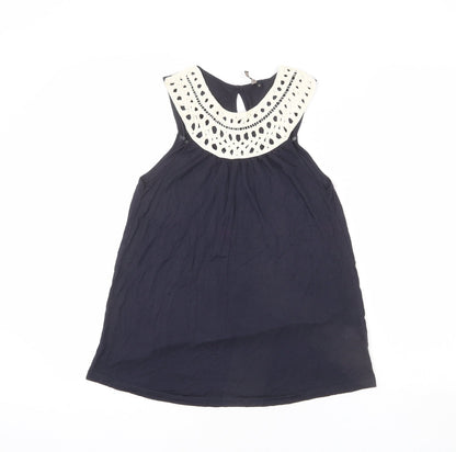Womens UK Size 10 Topshop Blue Basic Tank