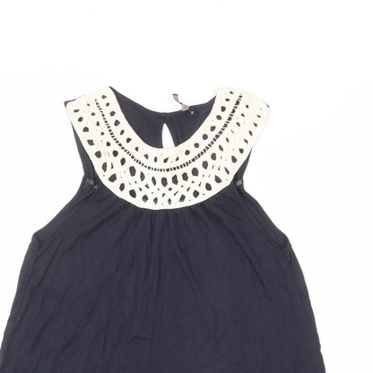 Womens UK Size 10 Topshop Blue Basic Tank