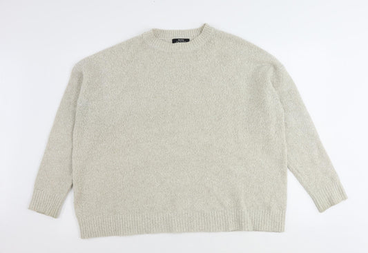 Womens UK Size M Bershka Beige Pullover Jumper