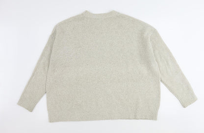 Womens UK Size M Bershka Beige Pullover Jumper