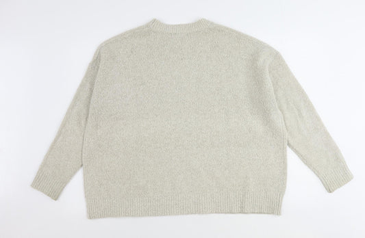 Womens UK Size M Bershka Beige Pullover Jumper