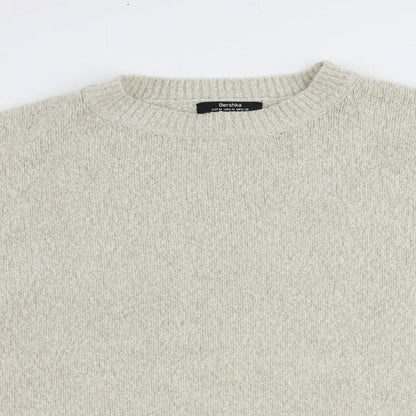 Womens UK Size M Bershka Beige Pullover Jumper