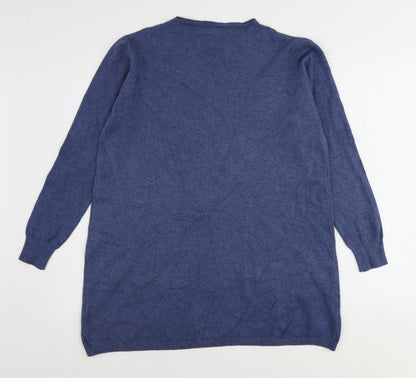 E-Woman Womens Blue Round Neck Polyamide Pullover Jumper Size S - Size S-M