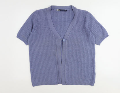 Womens UK Size 14 EWM Blue Cardigan Jumper