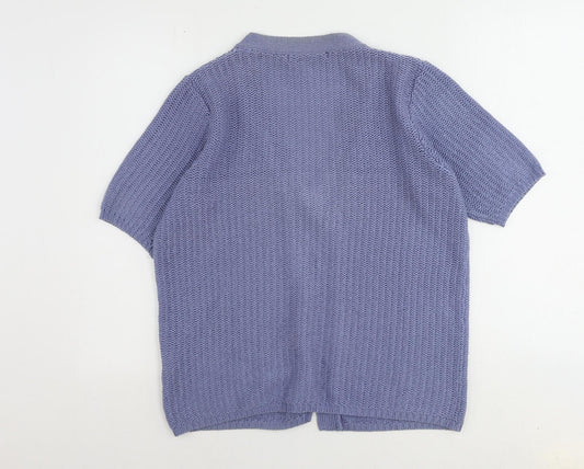 Womens UK Size 14 EWM Blue Cardigan Jumper