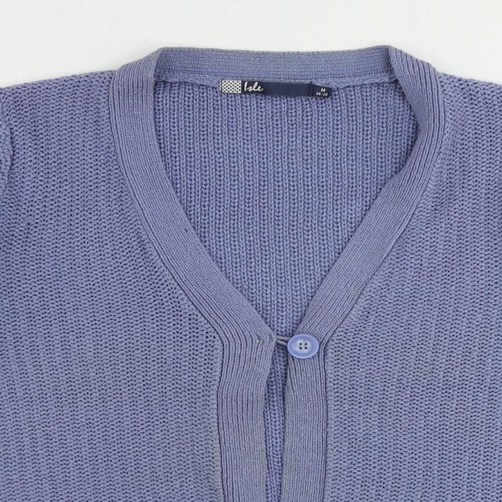 Womens UK Size 14 EWM Blue Cardigan Jumper