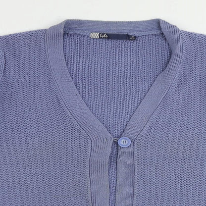 Womens UK Size 14 EWM Blue Cardigan Jumper
