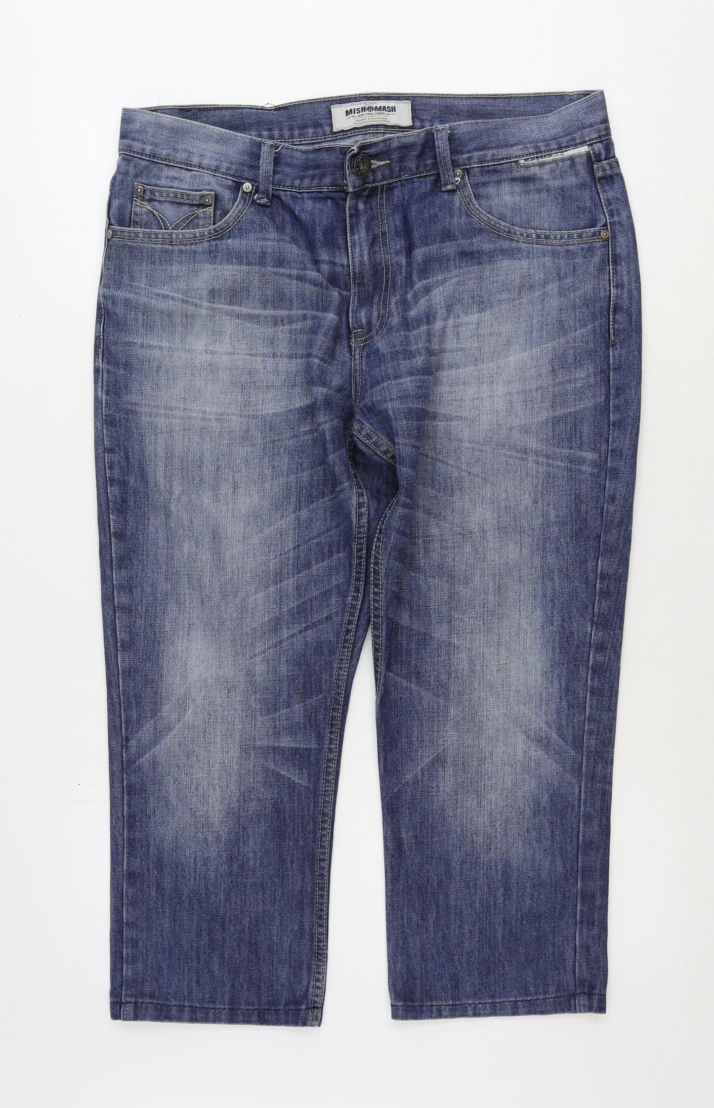 Mish Mash Mens Blue Cotton Cropped Jeans Size 36 in L24 in Regular Zip