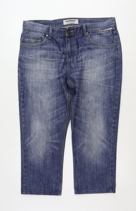 Mish Mash Mens Blue Cotton Cropped Jeans Size 36 in L24 in Regular Zip