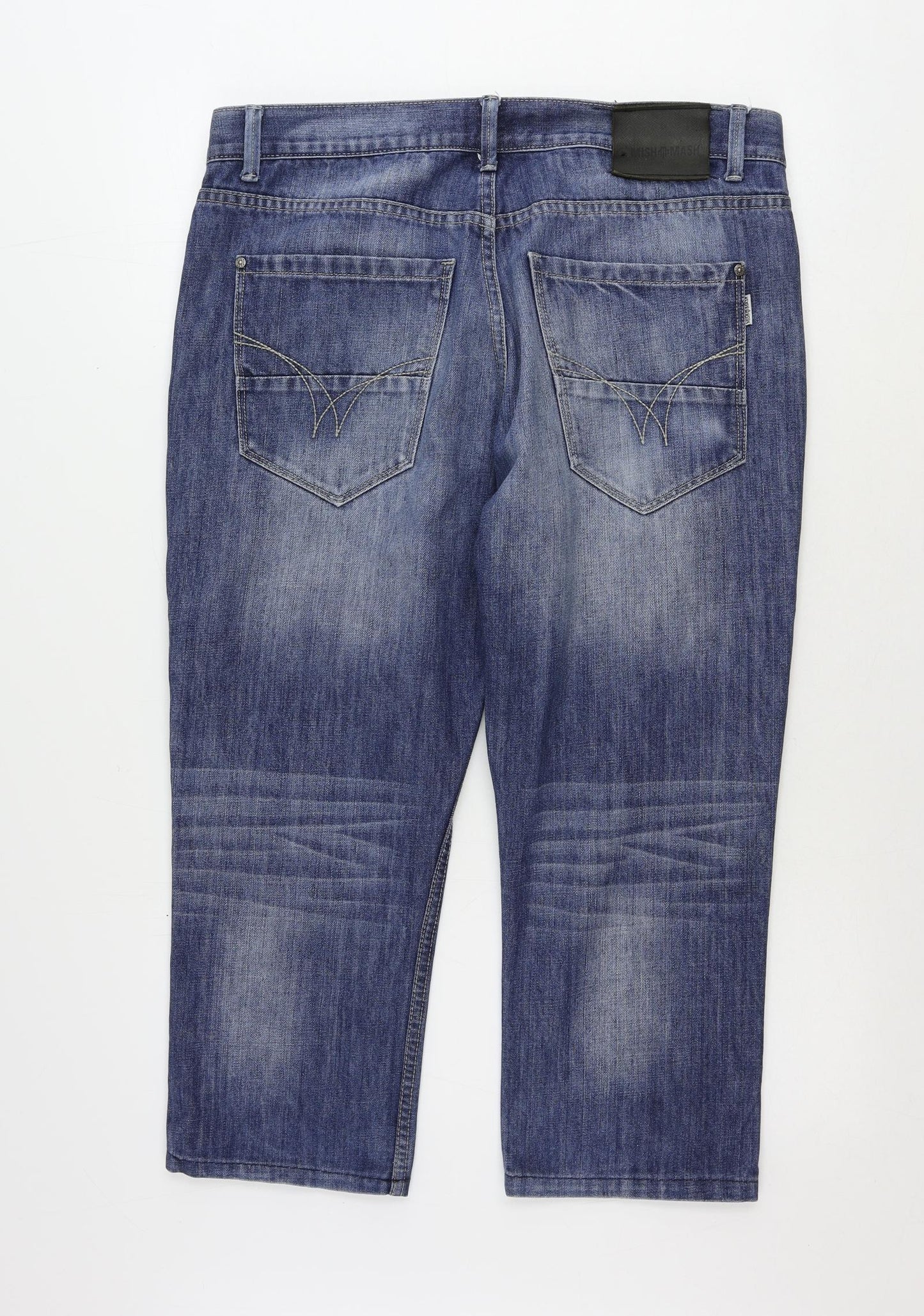 Mish Mash Mens Blue Cotton Cropped Jeans Size 36 in L24 in Regular Zip