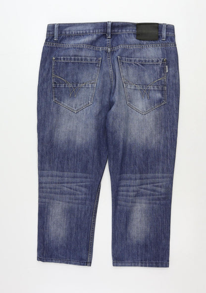 Mish Mash Mens Blue Cotton Cropped Jeans Size 36 in L24 in Regular Zip