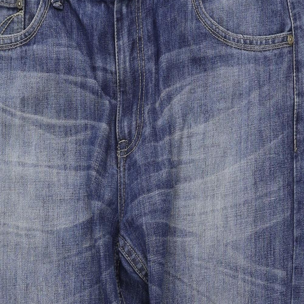 Mish Mash Mens Blue Cotton Cropped Jeans Size 36 in L24 in Regular Zip