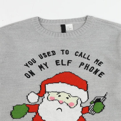 Womens UK Size XS H&M Grey Pullover Jumper