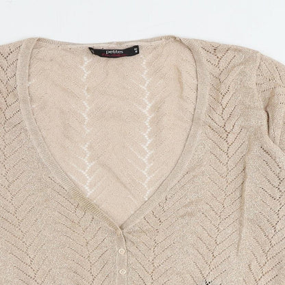 Womens UK Size 12 Miss Selfridge Gold Cardigan Jumper