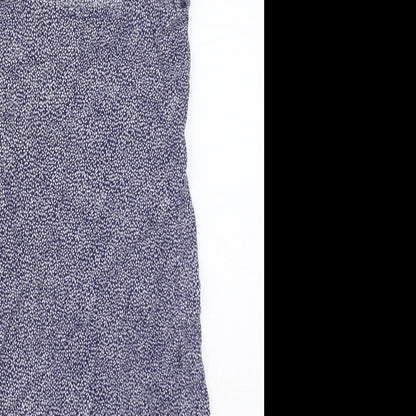 Cooperative Womens Blue Floral Viscose Mini Size XS Square Neck Zip