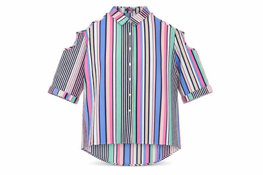 Womens UK Size 12 Quiz Multicoloured Basic Button-Up