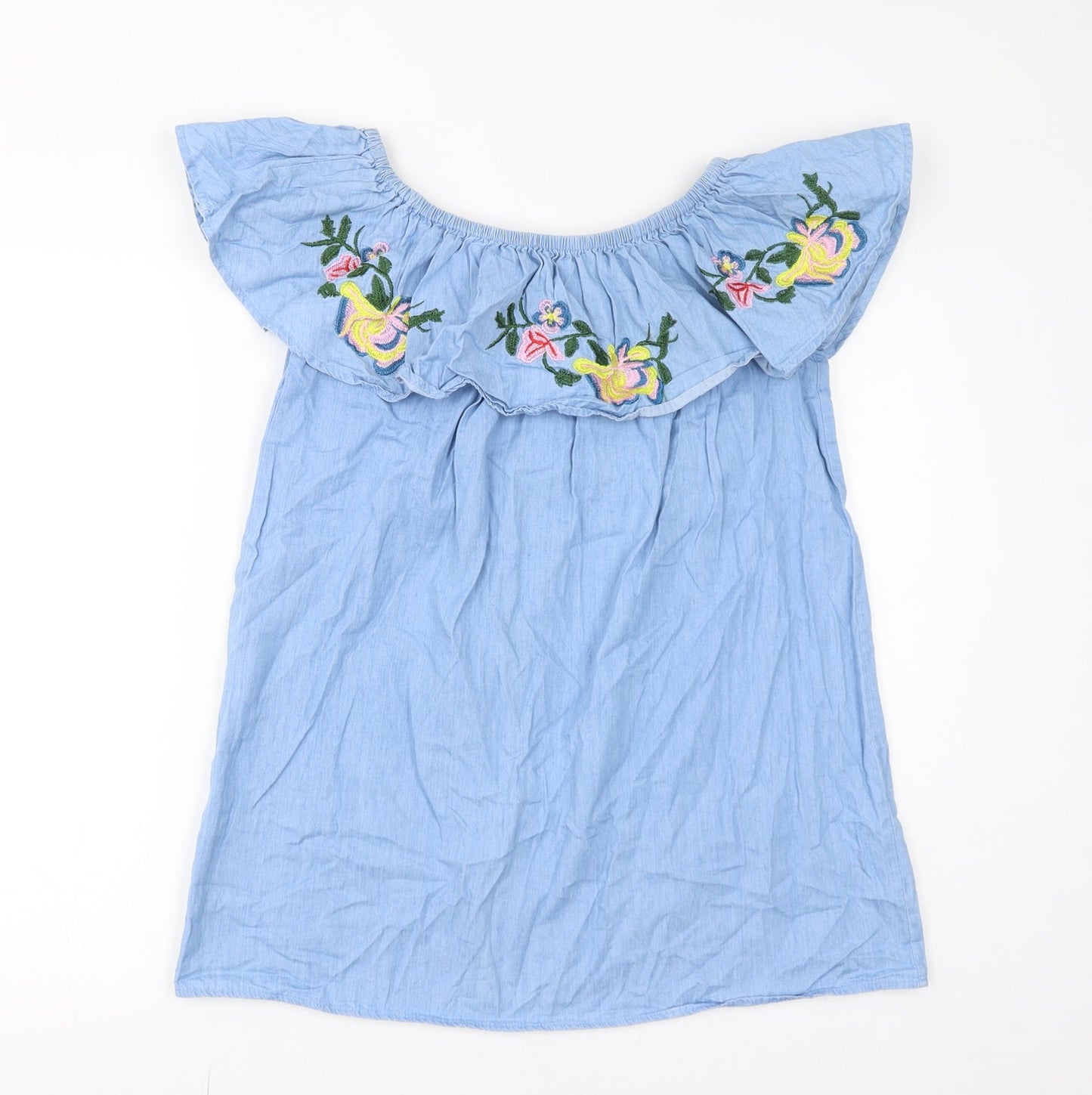 Womens UK Size S IVIVi Blue Basic Blouse